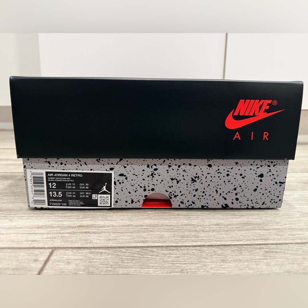 Air Jordan 4 Retro OG White Cement FV5029-100 Summit Fire Red Tech Grey Black 12 - Picture 12 of 12